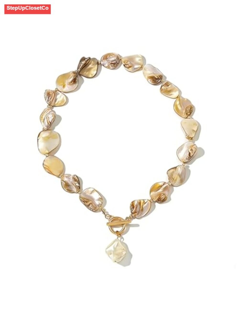 Chunky Shell Choker Necklace for Women | Irregular Pearl Beaded Choker Necklace